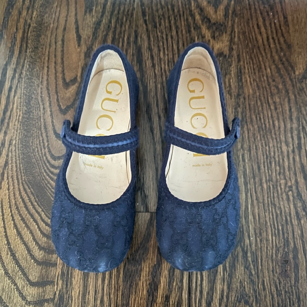 Dar Blue Canvas Gucci ballerina flats size 28